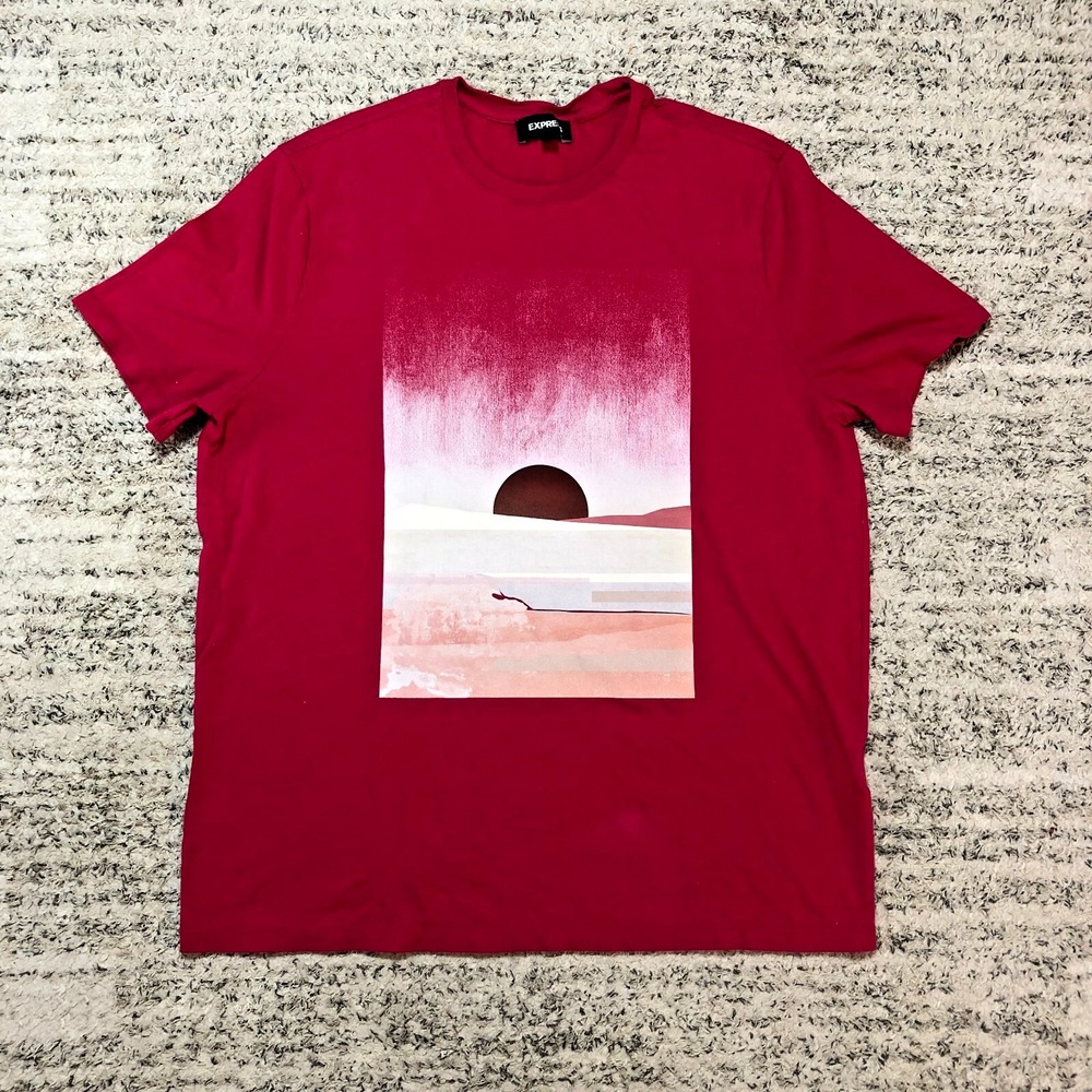 Express Twilight Graphic T-Shirt  Men's Large Hot Pink Short‎ Sleeve